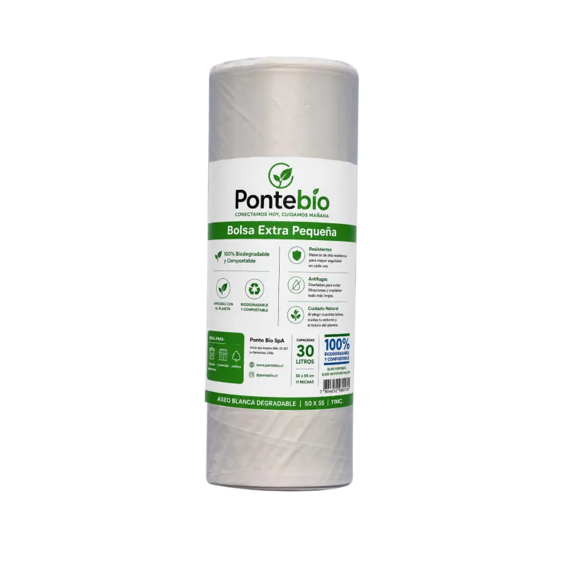 BOLSA DE ASEO BLANCA DEGRADABLE 50X55 11MC (Oficina-Baño)