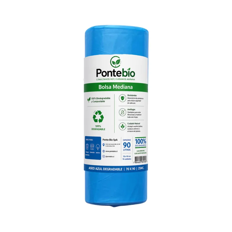 BOLSA DE ASEO AZUL DEGRADABLE AZUL 70X90 25MC