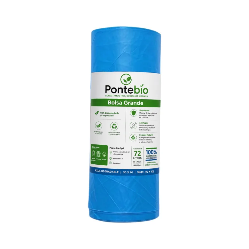 BOLSA AZUL DEGRADABLE 50X70 18MC
